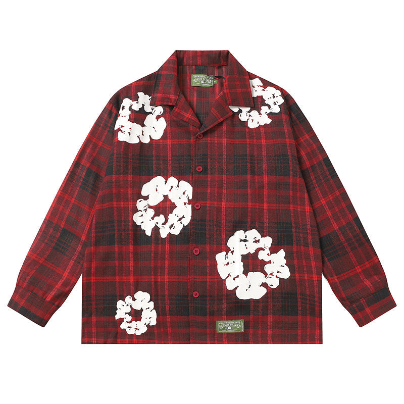 Denim Tears kapok Flower Pattern Long Sleeved Shirt