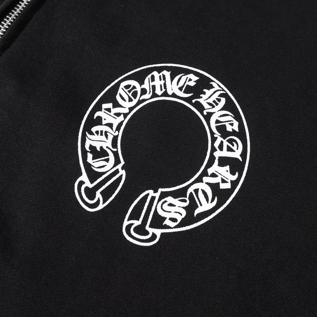 Chrome-Hearts Hoodie - Black Street Style Embroidered Sweatshirt 851