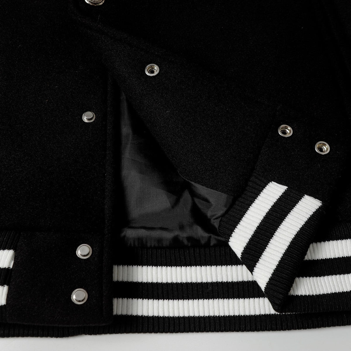 Chrome Hearts Layered Cross Varsity Jacket - Black White Street Style Outerwear 2208