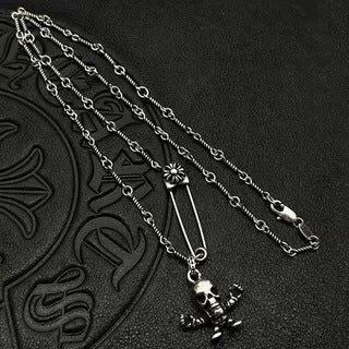 Chrome Hearts skull man twist pin necklace