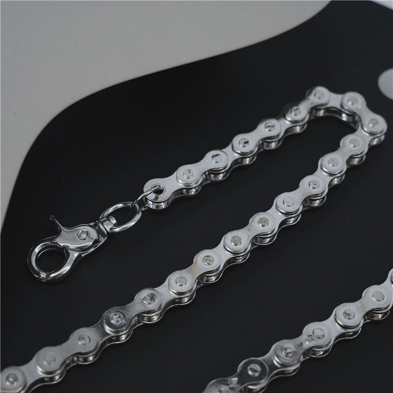 Chrome Hearts Silver Metal Bicycle Chain Pants Chain