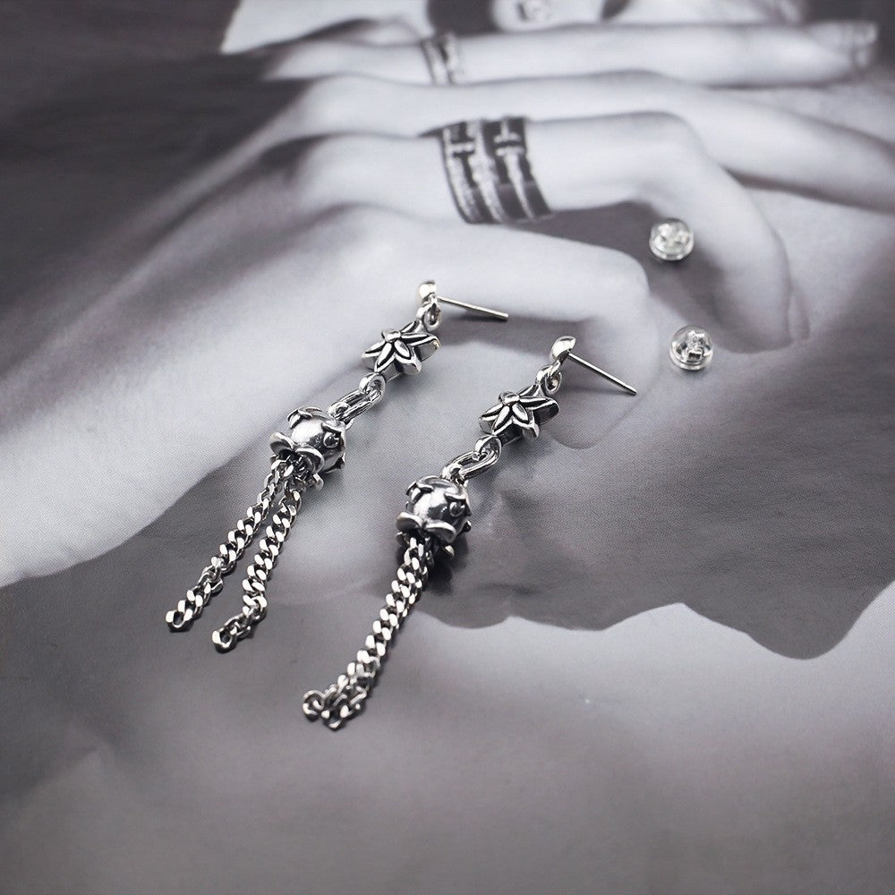 Chrome Hearts distressed six-pointed star earrings