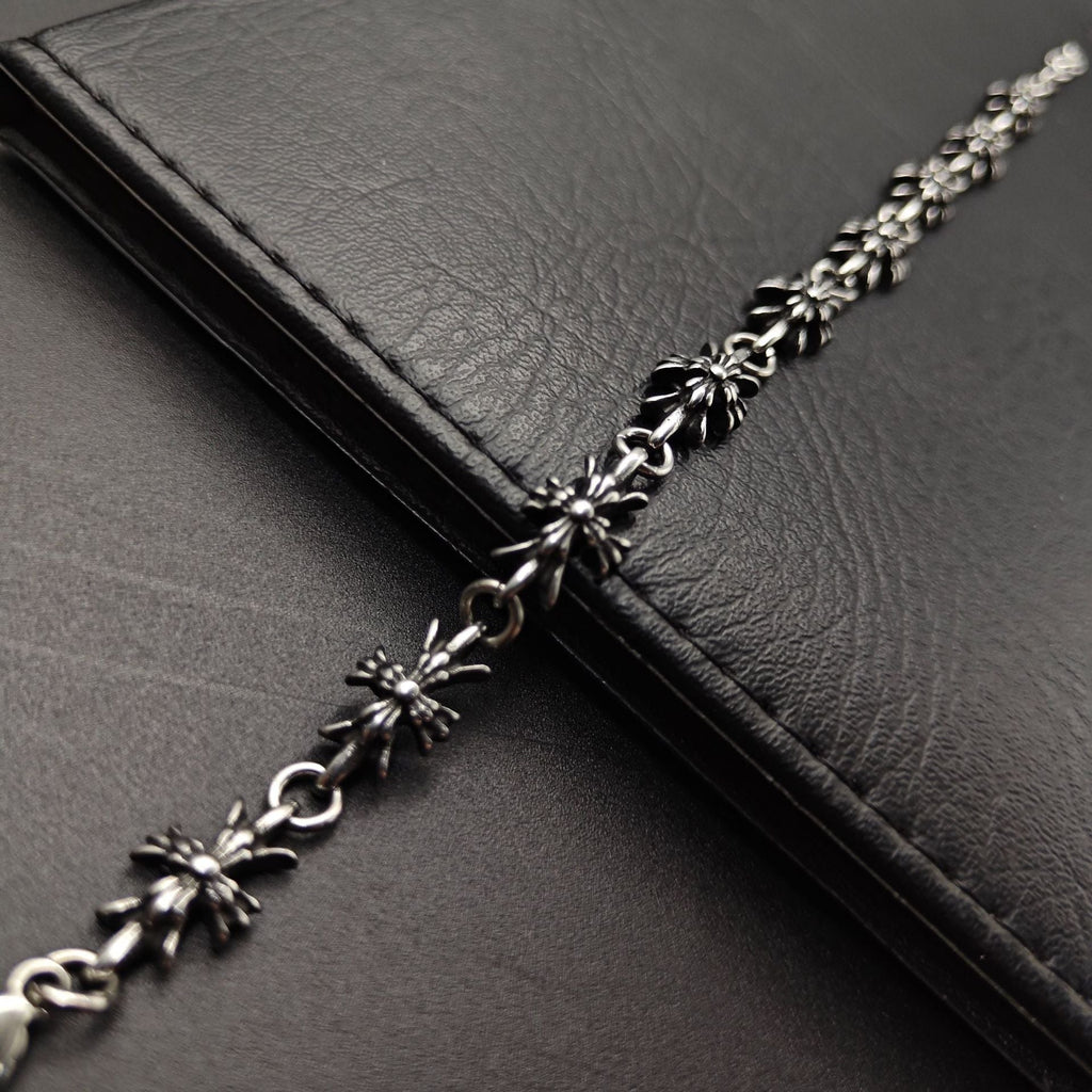 Chrome Hearts Silver 925 Tiny E Cross Bracelet