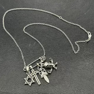 Chrome Hearts pin necklace with various elements
