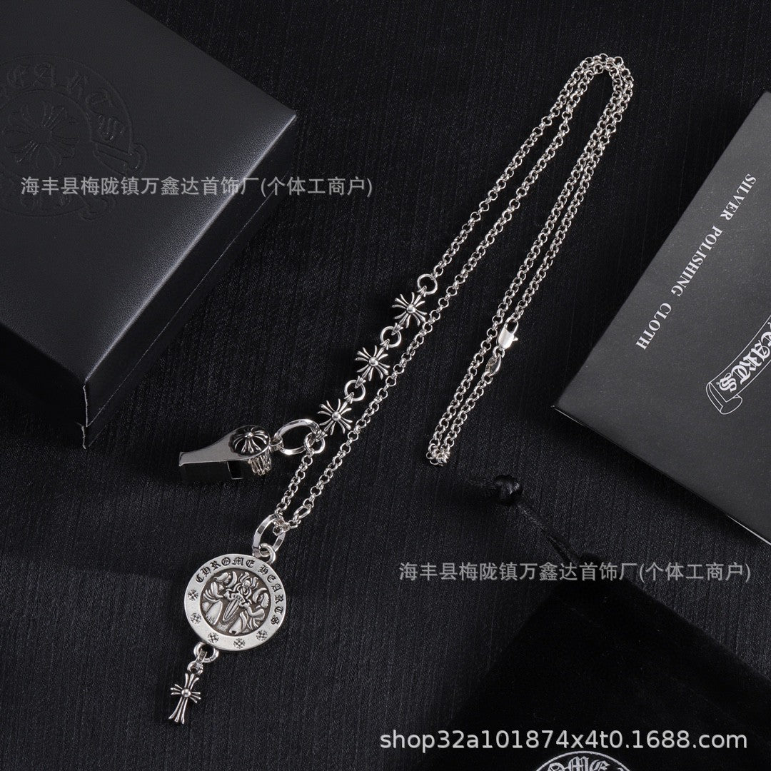Chrome Hearts cross whistle angel pendant necklace