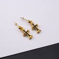 Chrome Hearts 24k gold cross diamond earrings