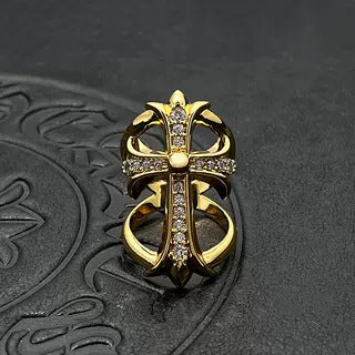 Chrome Hearts gold diamond endless ring