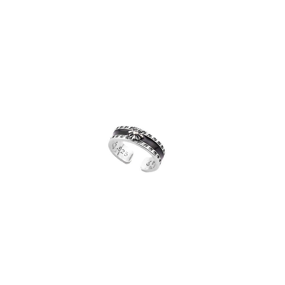 Chrome Hearts cross print retro style open ring