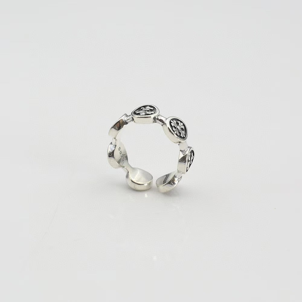 Chrome Hearts cross print open ring