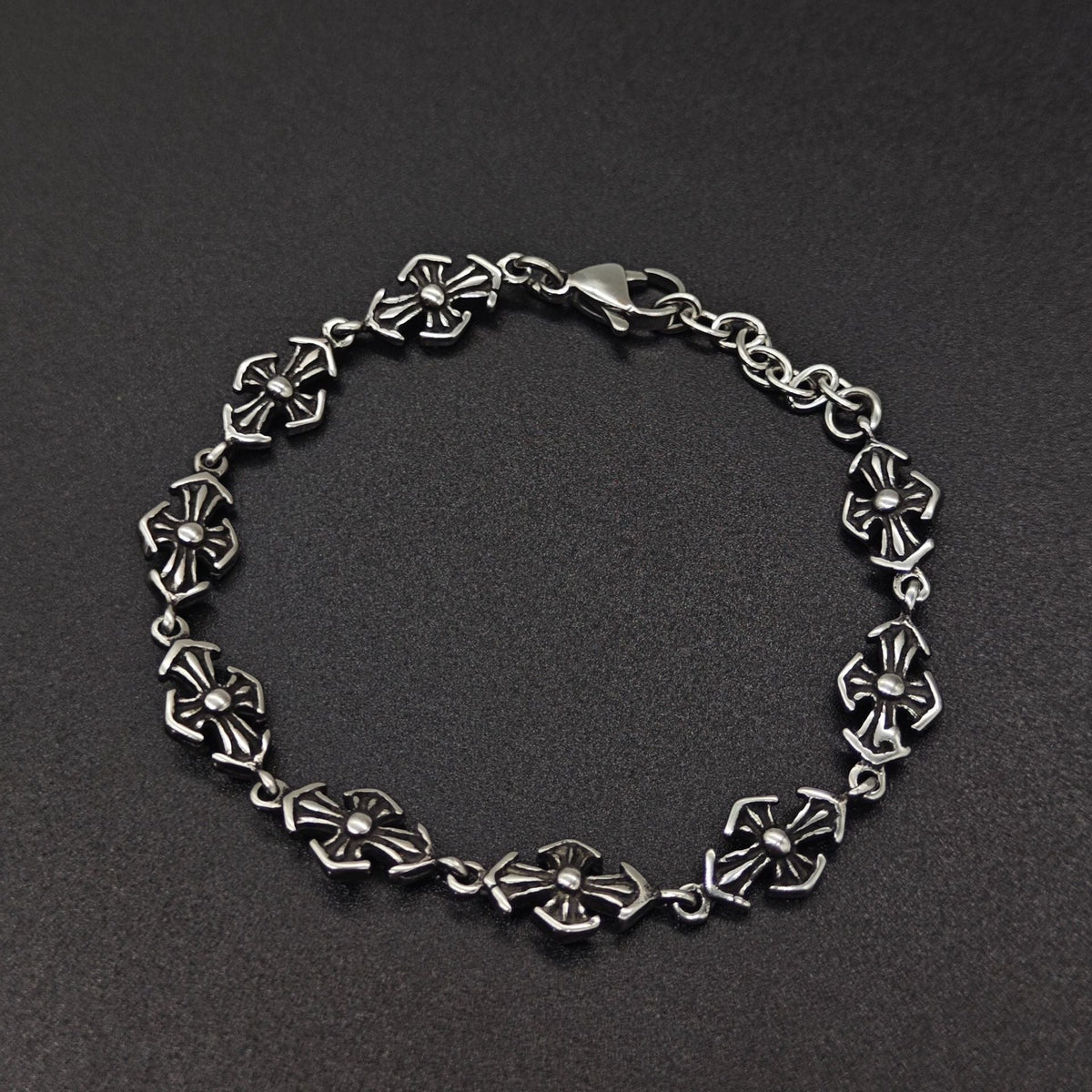 Chrome Hearts cross Silver Daisy retro bracelet