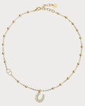 CHRISTIAN DIOR Lucky Dior Necklace Gold-Finish Metal(White)