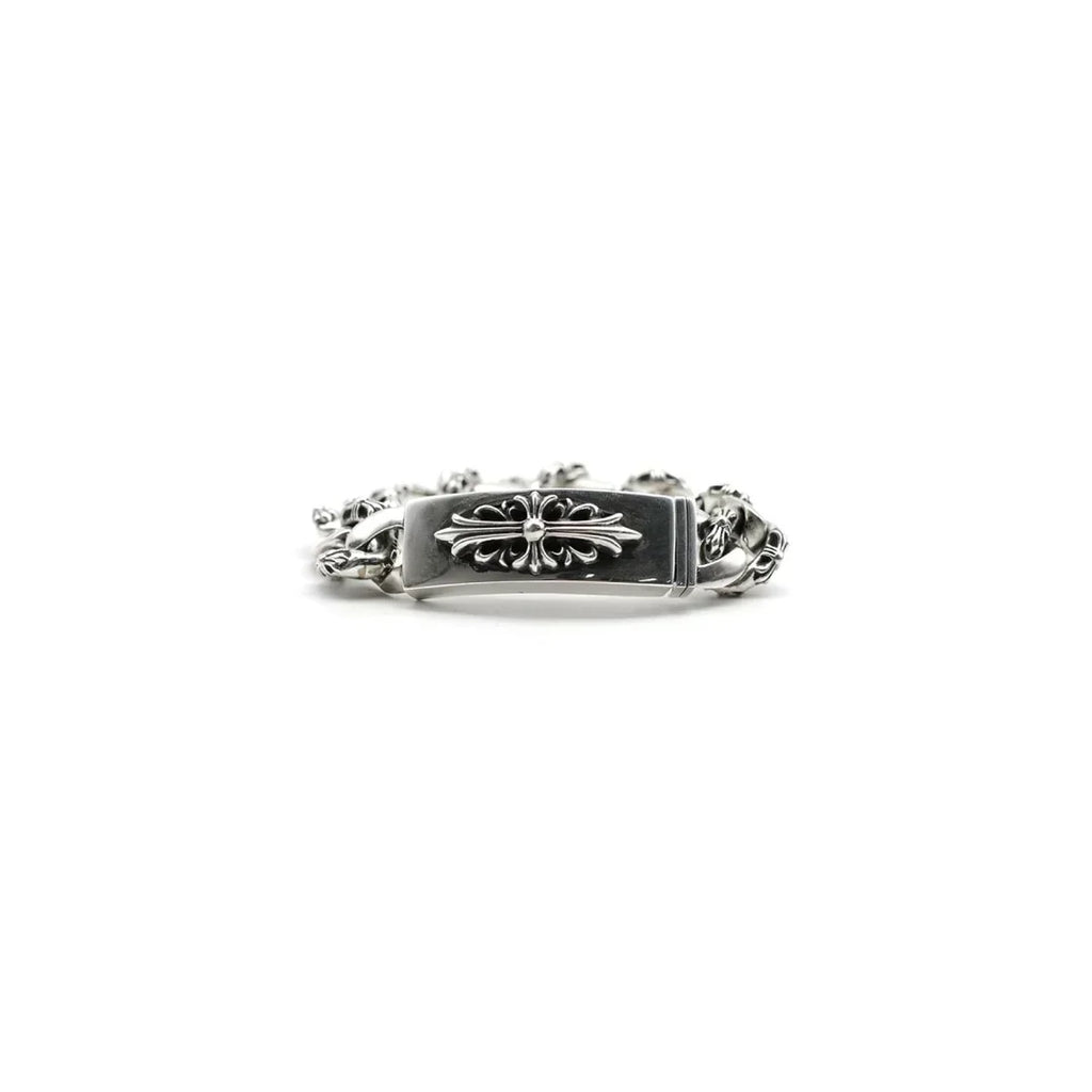Chrome Hearts Silver Cross Link Cuban Bracelet