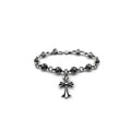 Chrome Hearts Silver Cross Ball Tiny E Bracelet